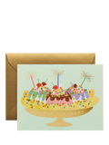 Rifle Paper Co. banana split card with gold envelope (British brand)