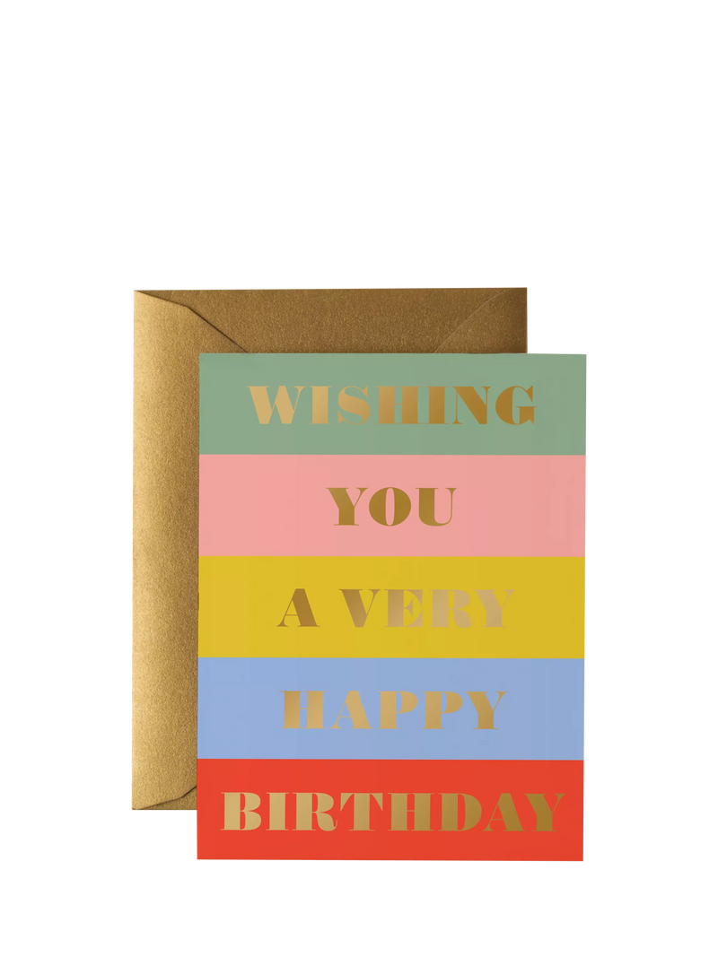 Rifle Paper Co. Stripes birthday card - British product