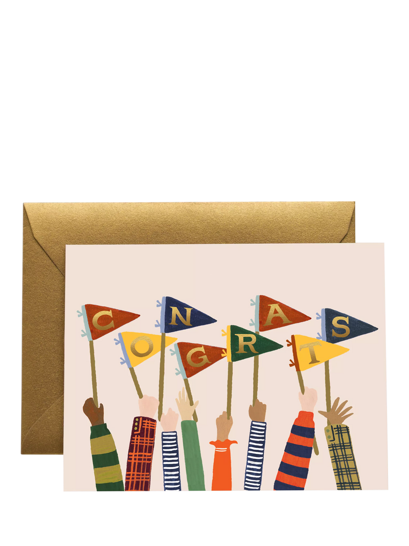 Rifle Paper Co. congratulations card with gold envelope, imported from the UK