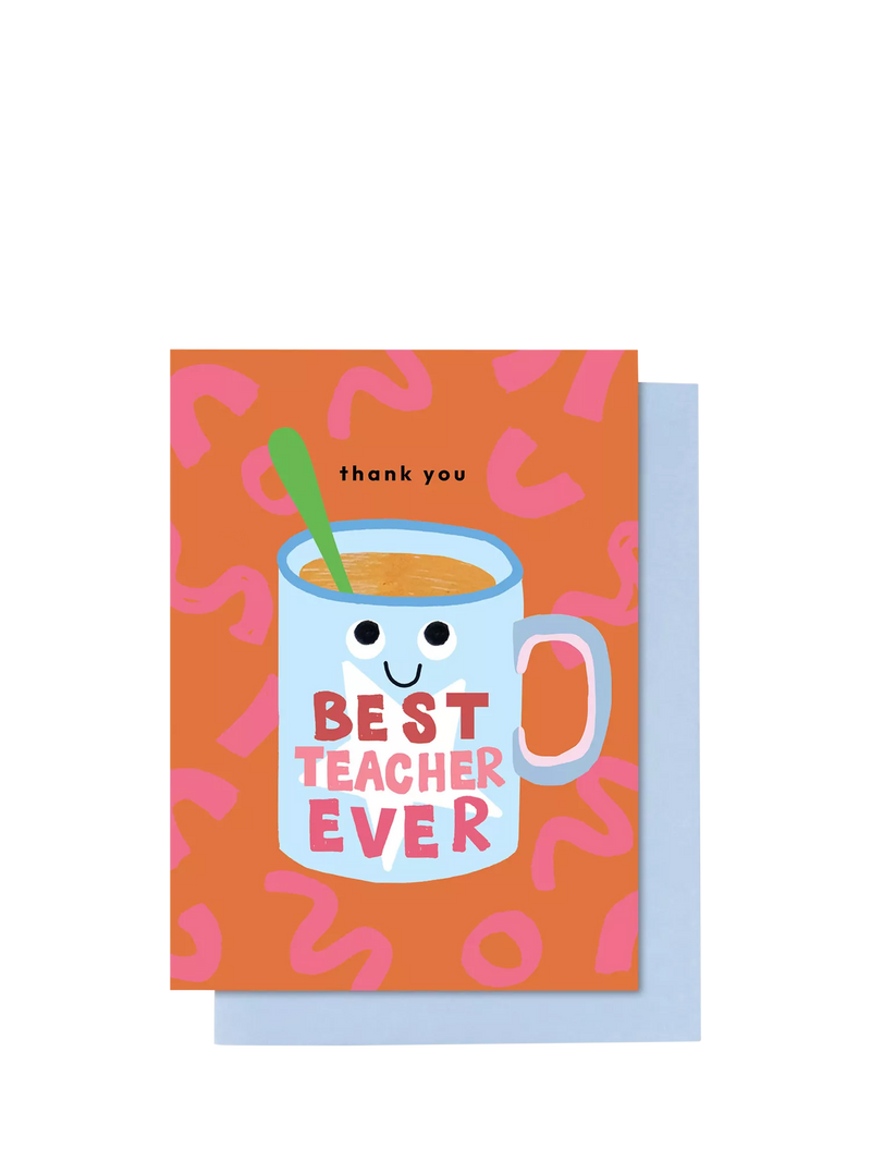 Stop the Clock Design best teacher mug greeting card, imported from the UK