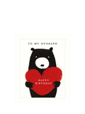 Art File Bear Heart husband birthday card, imported from the UK