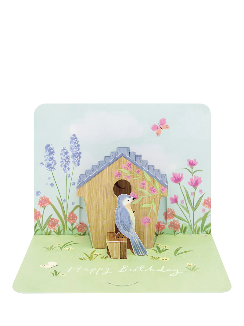 Art File pop up bird house birthday card, UK version