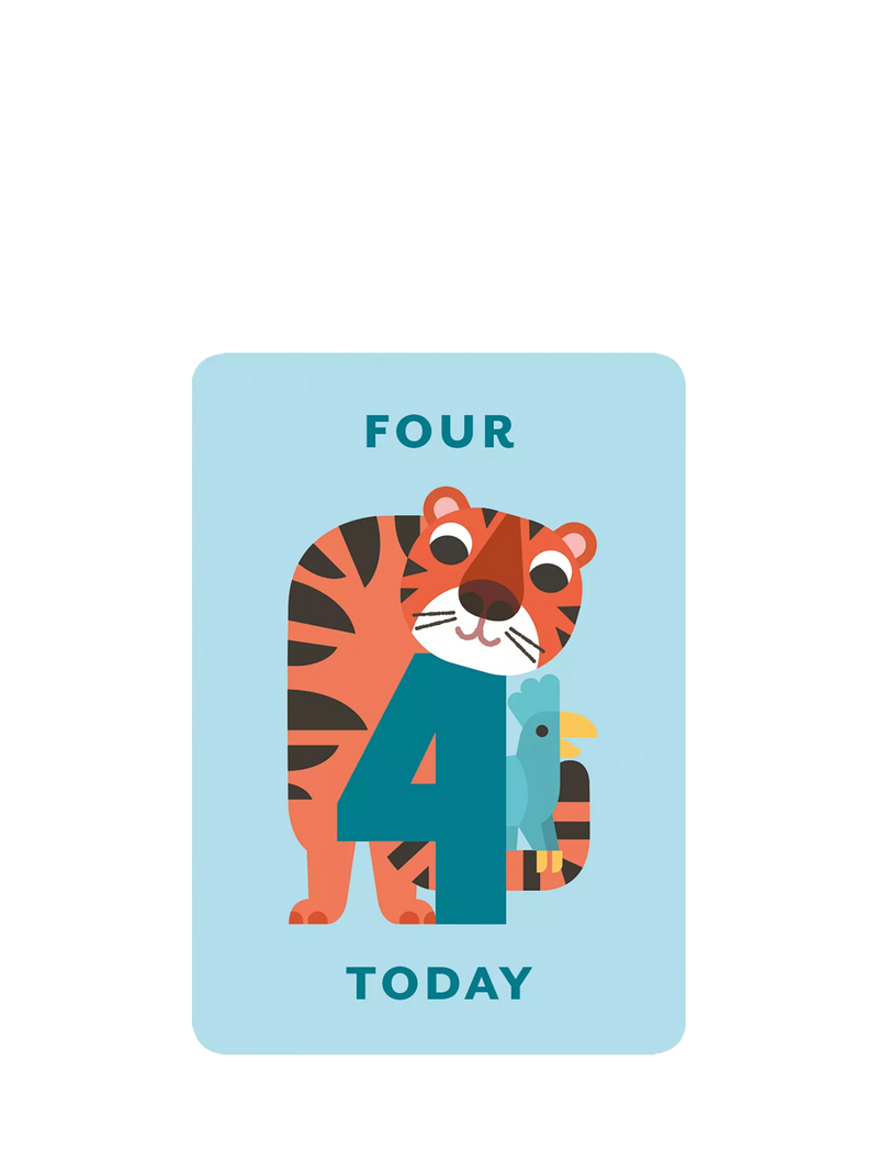 Art File Tiger & Bird 4th birthday card - British product