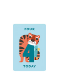 Art File Tiger & Bird 4th birthday card - British product