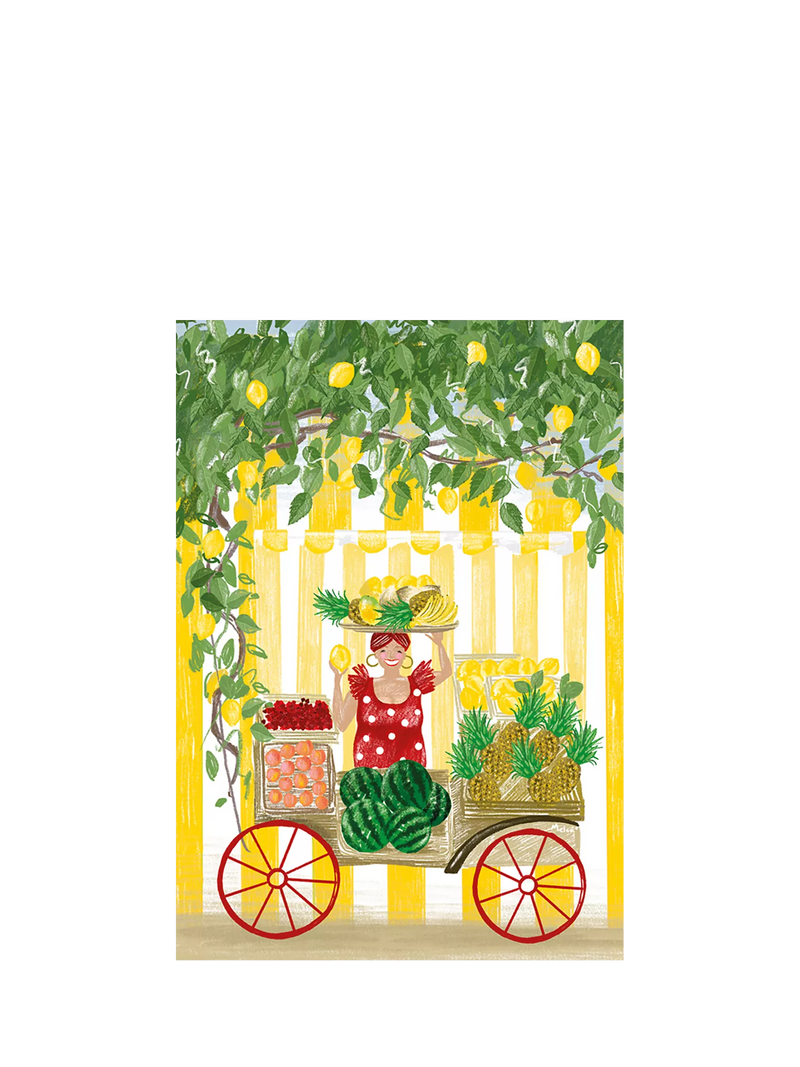 Art File stripe fruit blank greeting card (British brand)