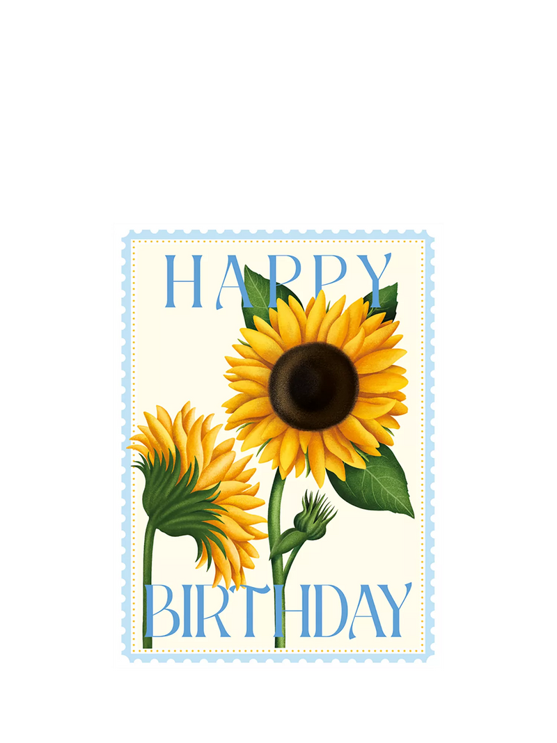 Art File sunflowers birthday card, imported from the UK