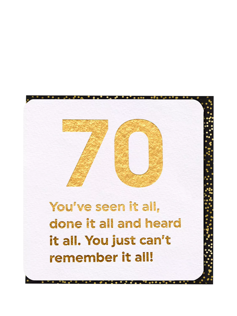 Brainbox Candy 70th birthday greeting card (British brand)