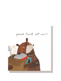 Caroline Gardner bear with beans greeting card, imported from the UK