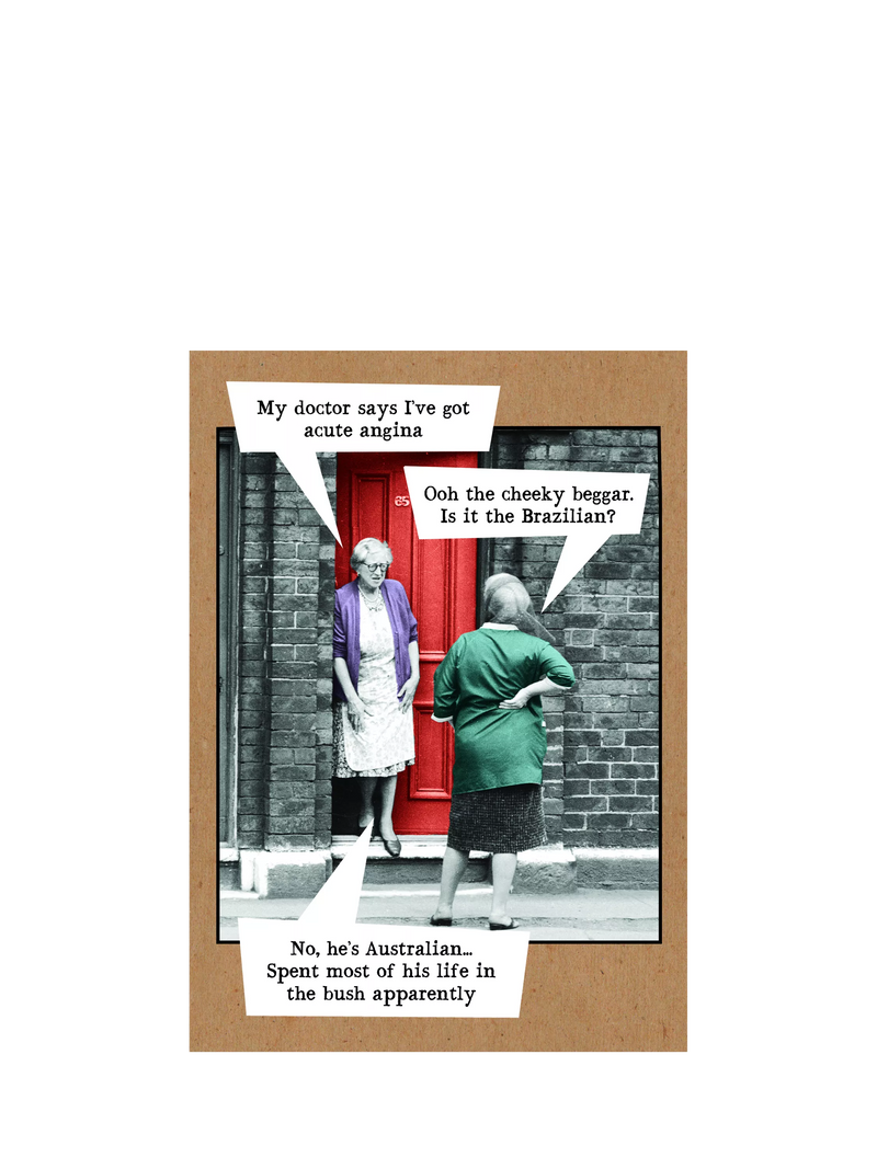 Pigment acute angina birthday card blank inside - British product