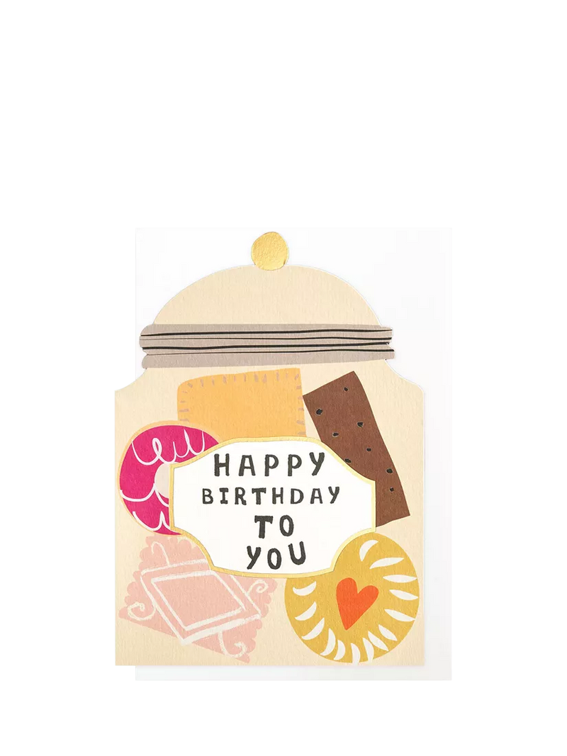 Caroline Gardner biscuit jar birthday card, imported from the UK