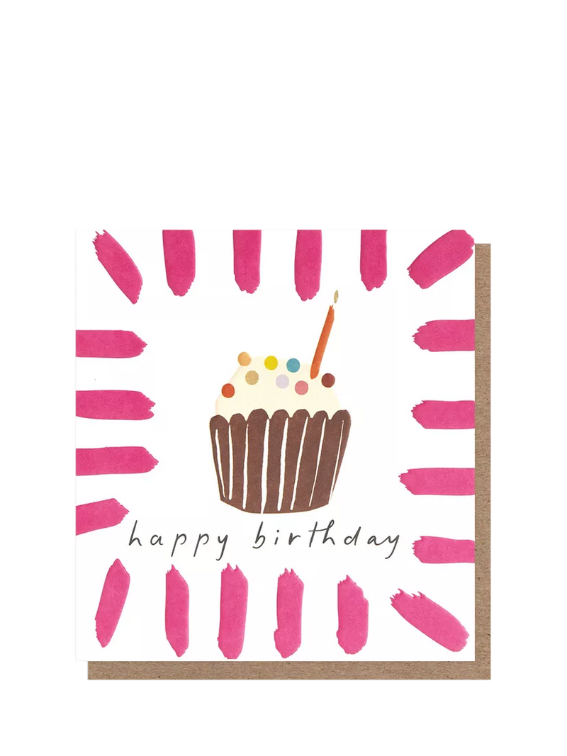 Caroline Gardner cupcake birthday card with envelope, imported from the UK