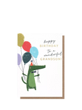 Caroline Gardner crocodile grandson birthday card, UK version