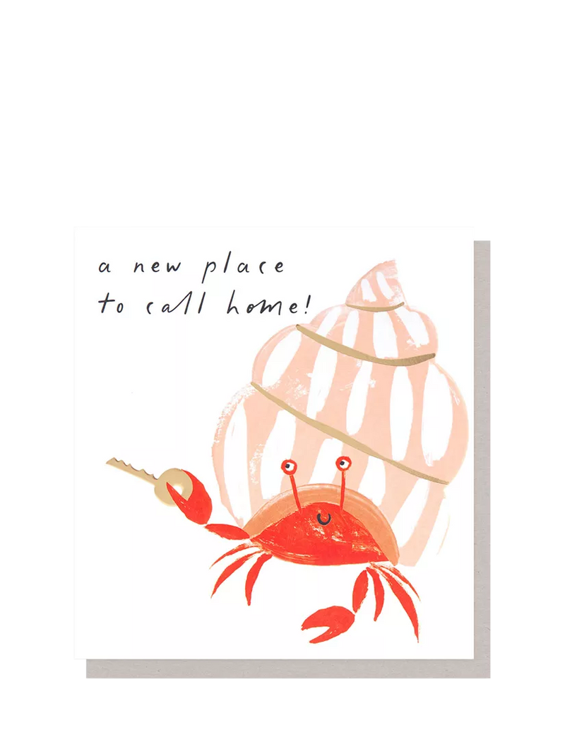 Caroline Gardner new home card with crab and key design (British brand)