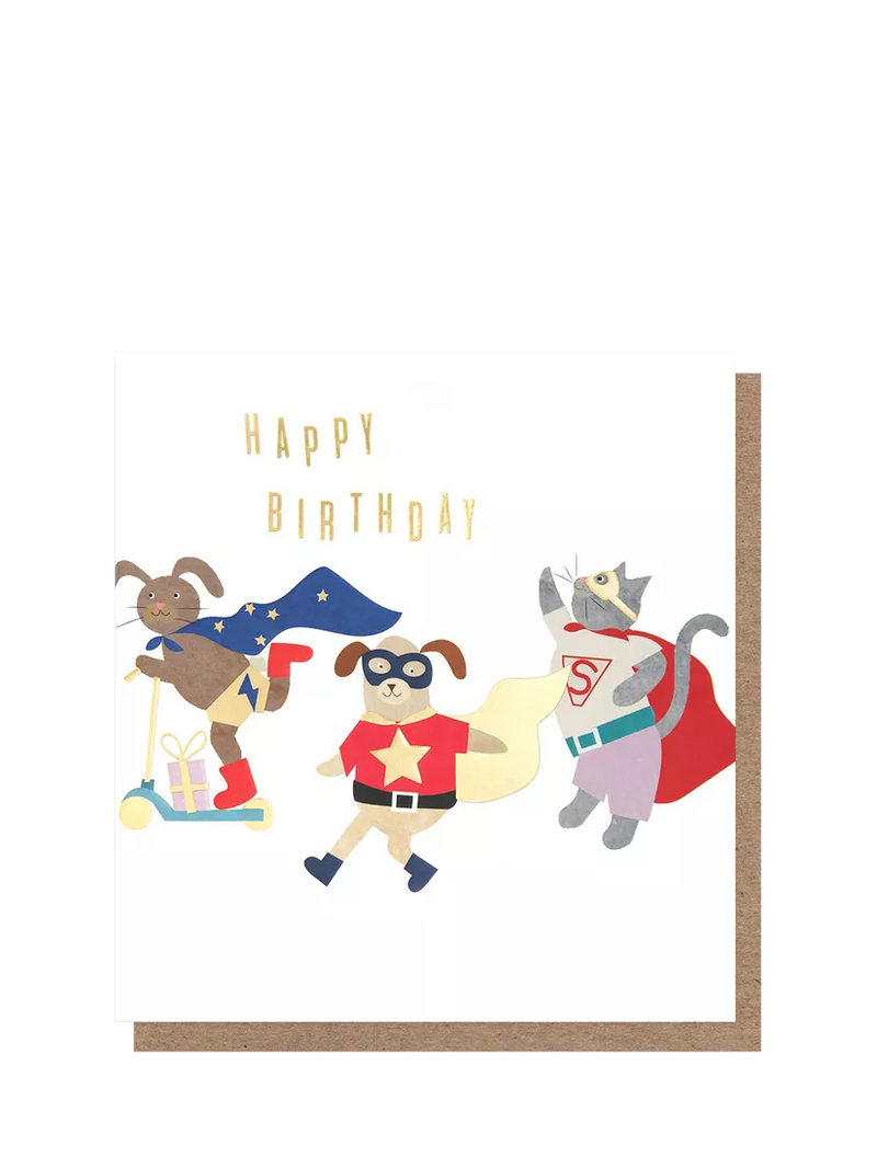 Caroline Gardner superhero birthday card, imported from the UK