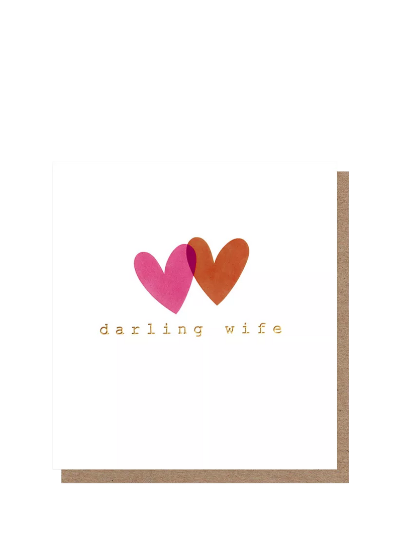 Caroline Gardner wife birthday card with overlapping hearts design - British product