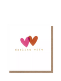 Caroline Gardner wife birthday card with overlapping hearts design - British product