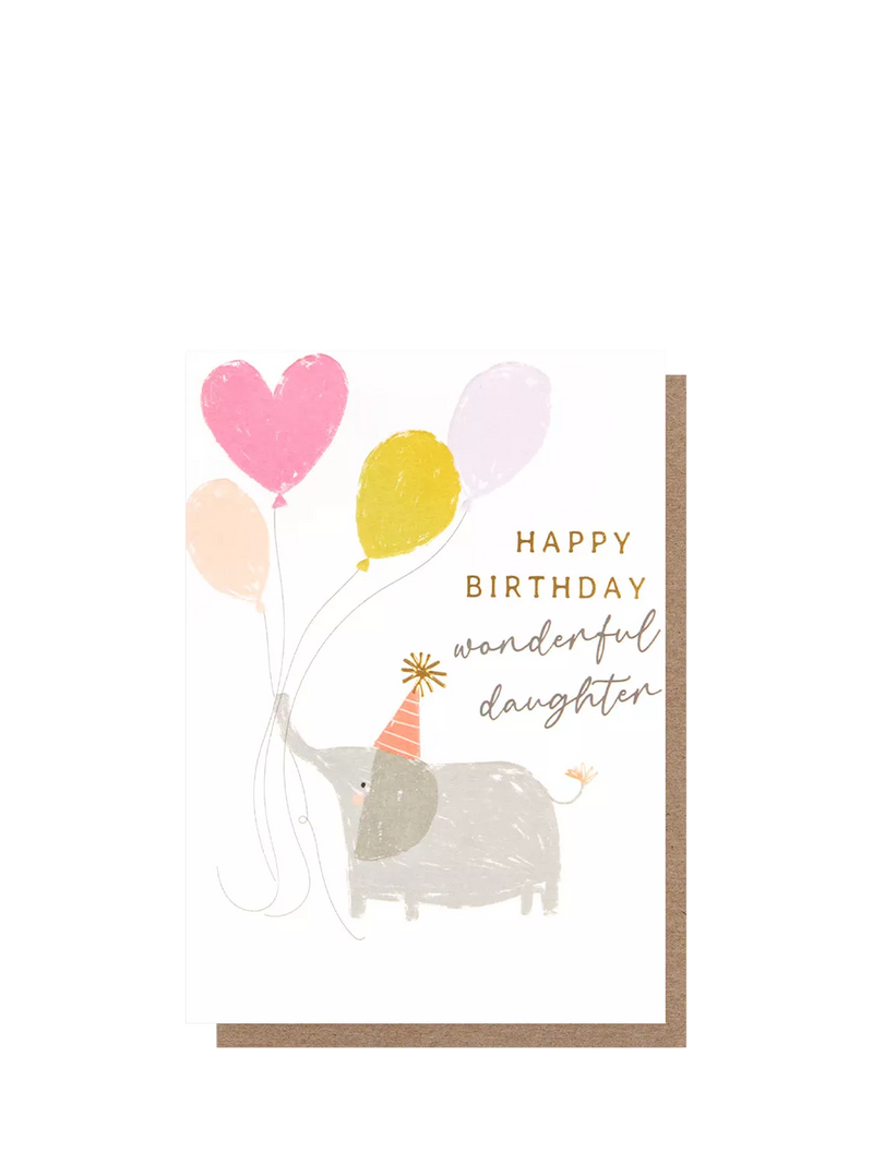 Caroline Gardner daughter birthday card blank inside with brown envelope - British product