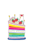 Rachel Ellen rainbow cake birthday card with pink envelope - British product