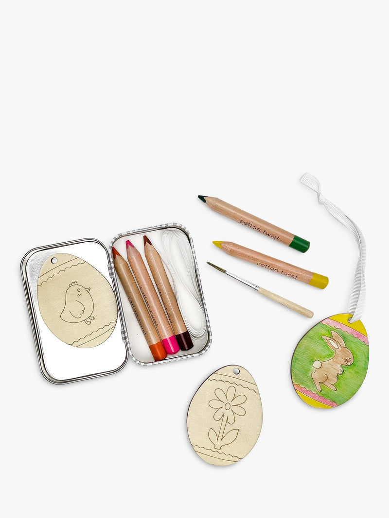 Cotton Twist wooden egg Easter decorations kit, imported from the UK
