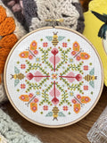 Historical Sampler Company butterfly mandala cross stitch kit - British product