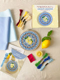MakeBox & Co Amalfi Lemons plate embroidery kit 18cm (British brand)