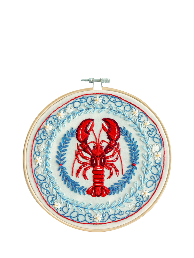 MakeBox & Co Lobster Plate Embroidery Kit, UK version