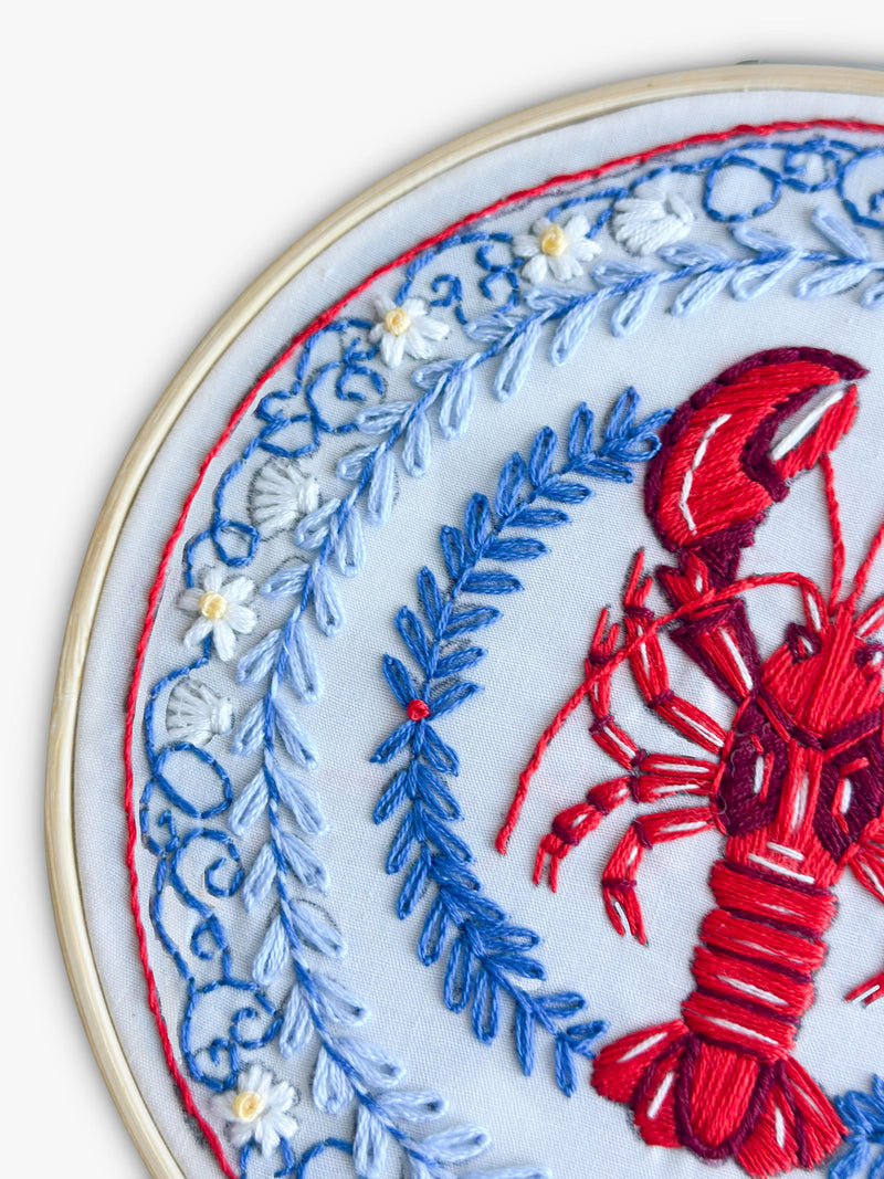 MakeBox & Co Lobster Plate Embroidery Kit, UK version