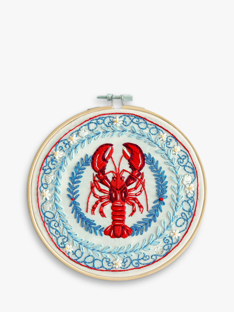 MakeBox & Co Lobster Plate Embroidery Kit, UK version