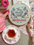MakeBox & Co Enjoyment of Reading embroidery kit, UK version