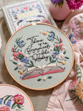 MakeBox & Co Enjoyment of Reading embroidery kit, UK version