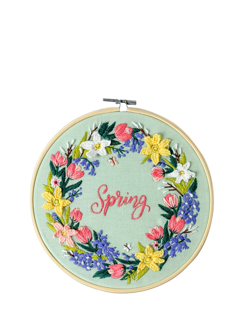 MakeBox & Co spring floral embroidery kit 20cm (British brand)