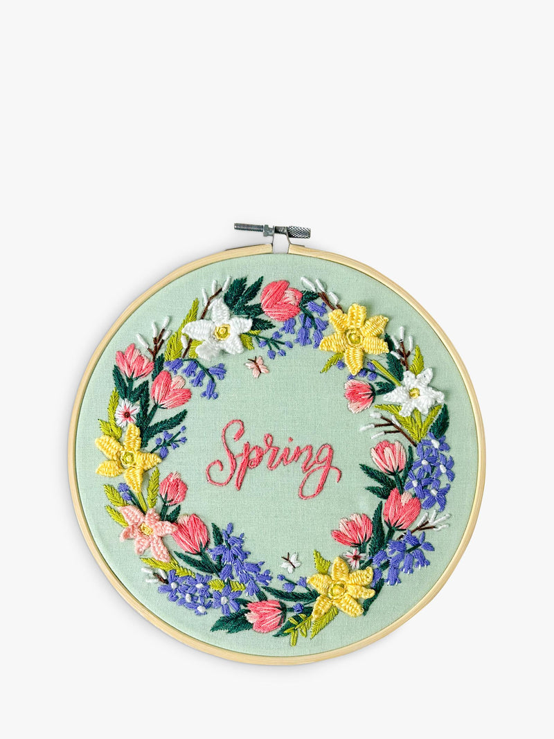 MakeBox & Co spring floral embroidery kit 20cm (British brand)