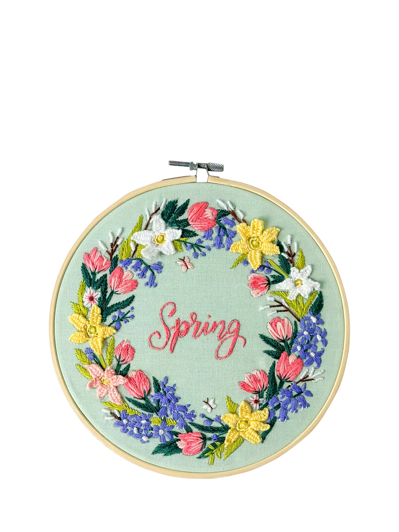 MakeBox & Co spring floral embroidery kit 20cm (British brand)