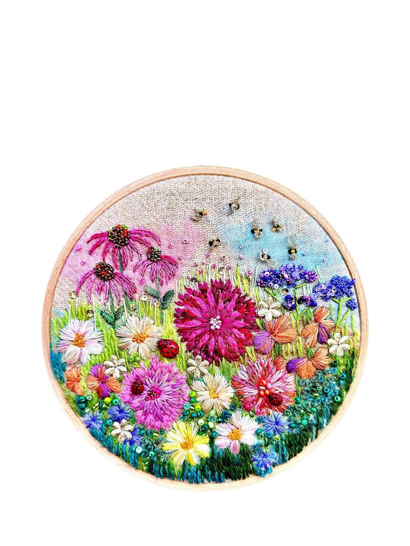 Rowandean Garden Party embroidery kit with beads and sequins (British brand)