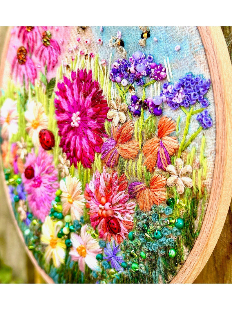 Rowandean Garden Party embroidery kit with beads and sequins (British brand)