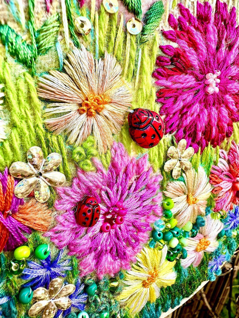 Rowandean Garden Party embroidery kit with beads and sequins (British brand)