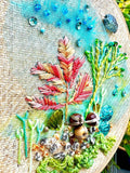 Rowandean seaweed embroidery kit 24cm - British product