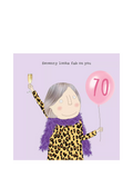 Rosie Made A Thing 70th birthday card, blank inside, imported from the UK