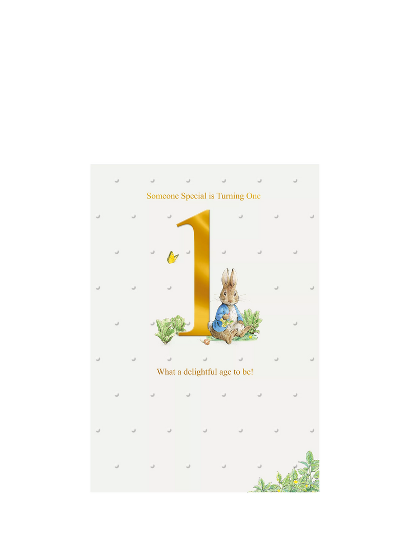 Hallmark Beatrix Potter Peter Rabbit 1st birthday card (British brand)