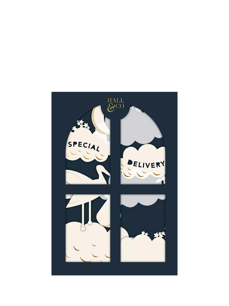 Hallmark 3D pop-up new baby card with stork design (British brand)