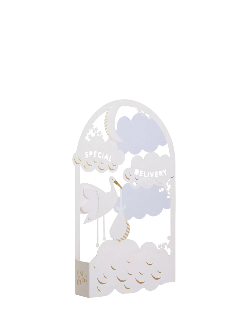 Hallmark 3D pop-up new baby card with stork design (British brand)