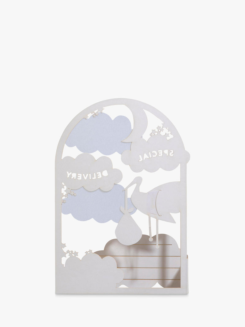 Hallmark 3D pop-up new baby card with stork design (British brand)