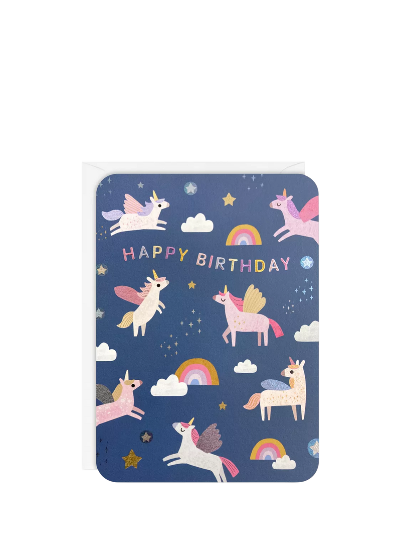 James Ellis Stevens unicorn birthday card 175x125mm (British brand)