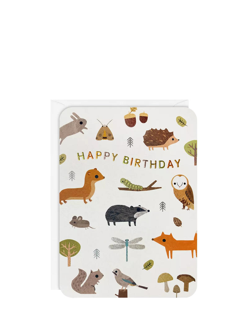 James Ellis Stevens Woodland birthday card blank inside, imported from the UK