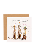 Louise Mulgrew Designs birthday card three meerkats, UK version