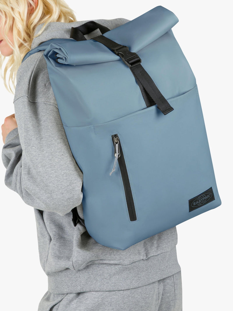 Eastpak roll top 16in backpack 23L tarp dust blue (British brand)