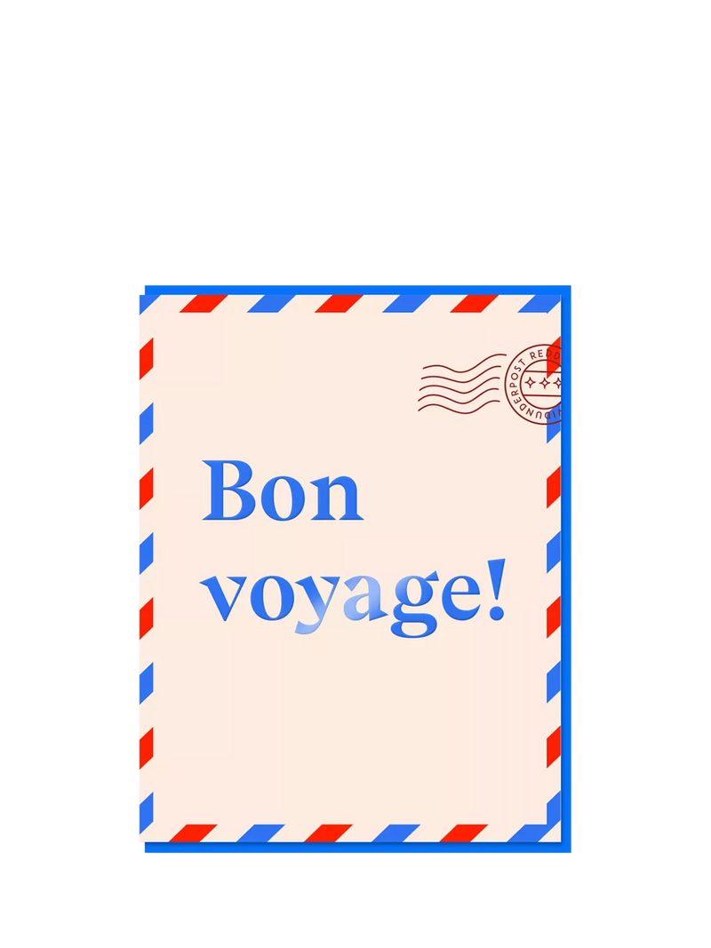 Nineteen Seventy Three bon voyage leaving card with blue envelope - British product