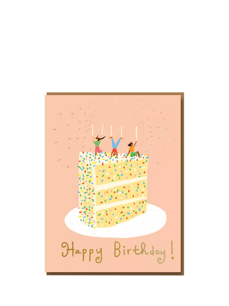 Nineteen Seventy Three confetti cake birthday card, imported from the UK