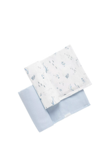 John Lewis Purebaby Baby Essentials Cotton Muslin Wrap Set Pack of 2 Pale Blue Nautical- Buy online at McGrocer