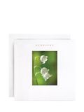Susan O'Hanlon Lily of the Valley sympathy card with white envelope - British product
